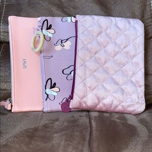 Pink and Purple Quilted Pouches set of 3.